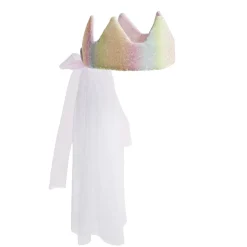 Couronne rose avec voile pour déguisement fille L47,5cm