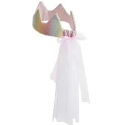 Couronne rose avec voile pour déguisement fille L47,5cm