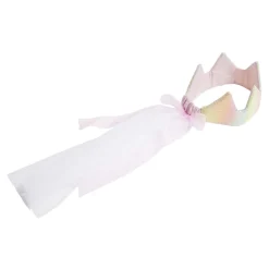 Couronne rose avec voile pour déguisement fille L47,5cm