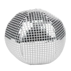 Coussin boule à facette polyester argenté Ø26xH26cm < Gifi New