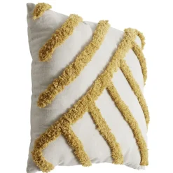 Coussin carré blanc écru tufté coloré 40x40cm (3 modèles) < Gifi Outlet