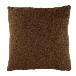 Coussin carré bouclette marron foncé 45x45cm < Gifi
