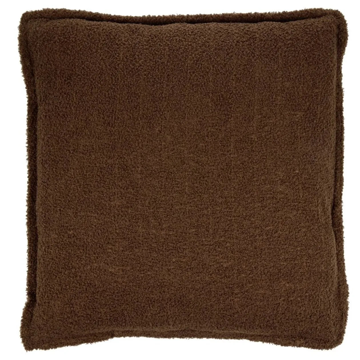 Coussin carré bouclette uni 60x60cm (2 modèles rouge ou marron)