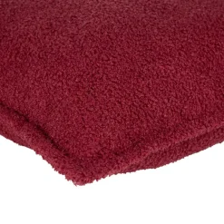 Coussin carré bouclette uni 60x60cm (2 modèles rouge ou marron)