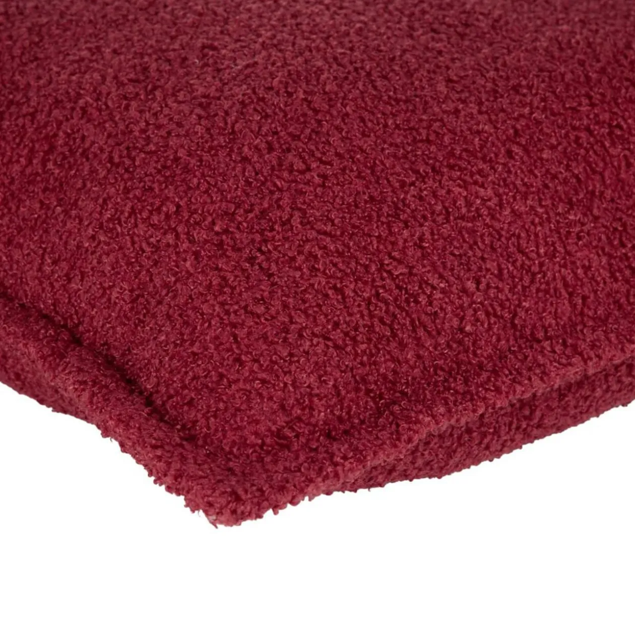 Coussin carré bouclette uni 60x60cm (2 modèles rouge ou marron)