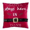Coussin carré calendrier de l'Avent L45X45XH10 cm polyester rouge
