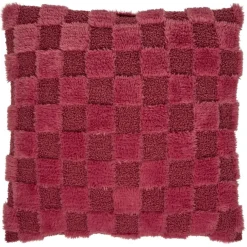 Coussin carré damier ton sur ton 45x45cm (2 modèles rouge ou vert) < Gifi Best