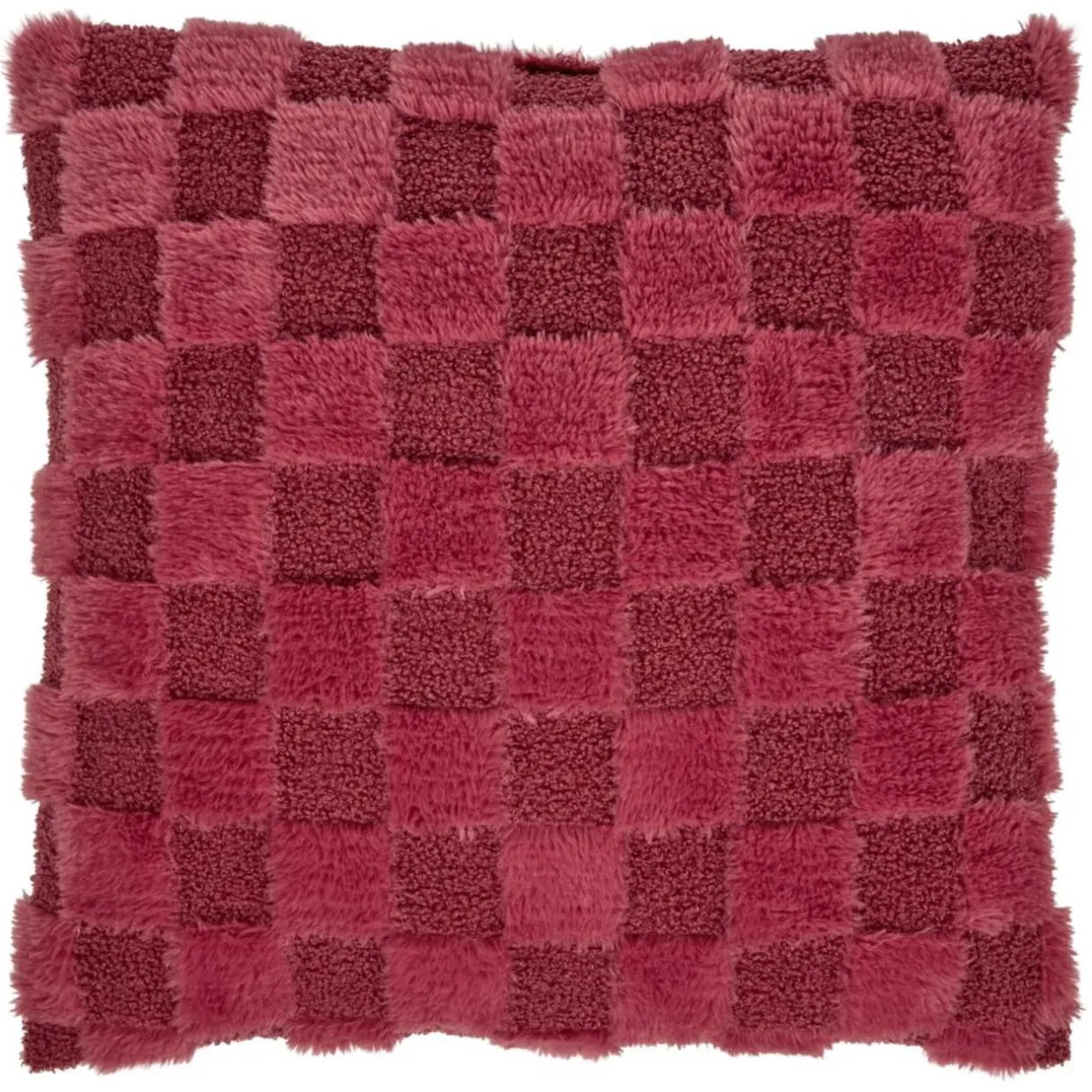Coussin carré damier ton sur ton 45x45cm (2 modèles rouge ou vert) < Gifi Best