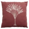 Coussin carré déperlant rouge motif palmier blanc 40x40cm < Gifi New