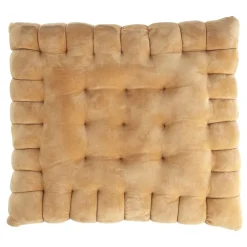 Coussin carré forme biscuit au beurre marron 40x40cm < Gifi