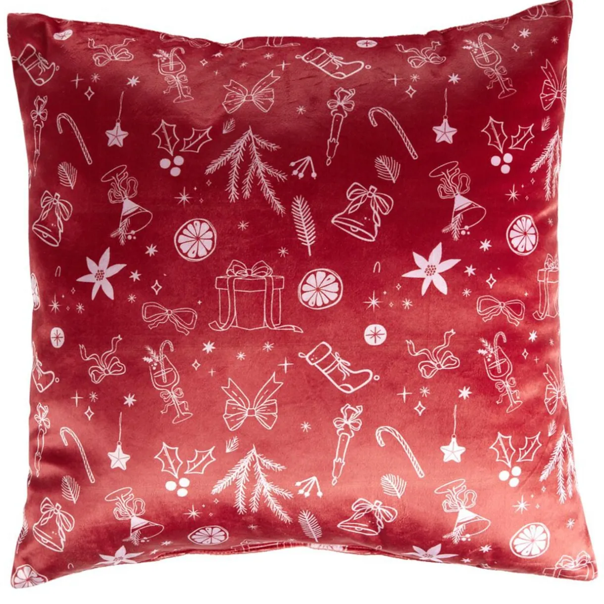 Coussin carré imitation velours imprimé Noël L45X45XH10 cm (4 modèles) < Gifi Discount