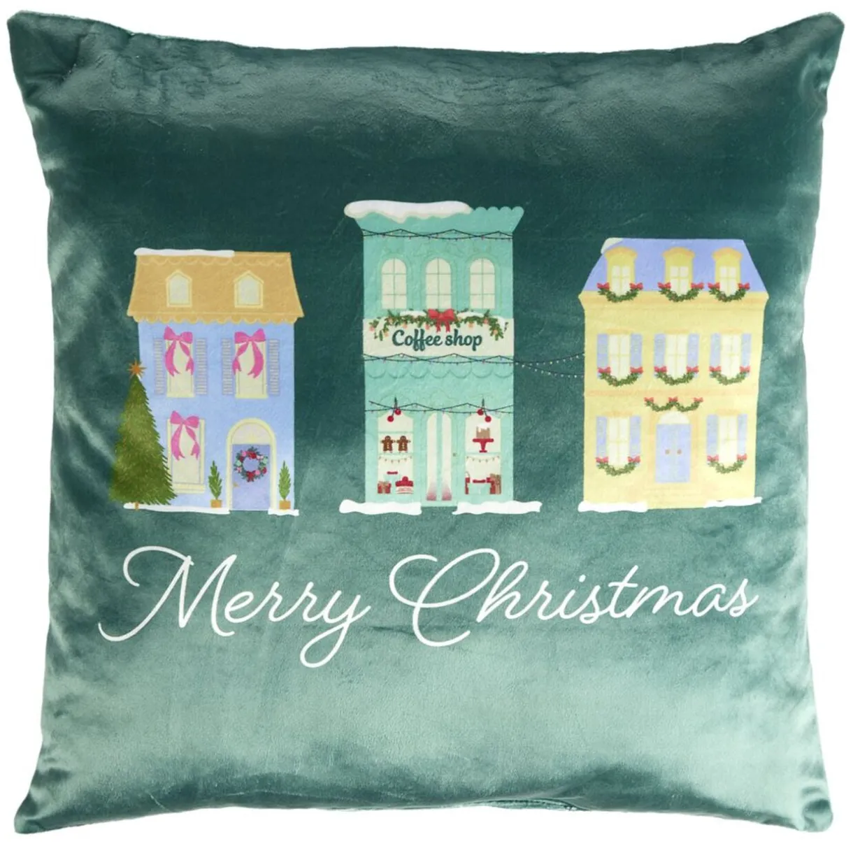 Coussin carré imitation velours imprimé Noël L45X45XH10 cm (4 modèles) < Gifi Discount