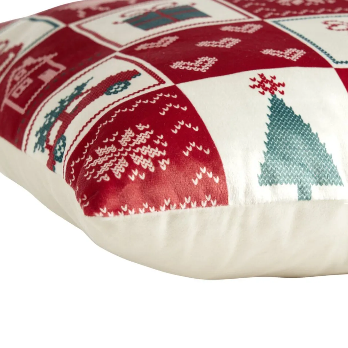 Coussin carré imitation velours imprimé Noël L45X45XH10 cm (4 modèles) < Gifi Discount