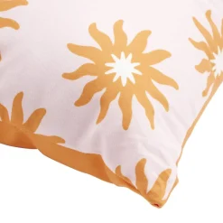 Coussin carré Indie motif soleil 40x40cm (2 modèles rose ou bleu)