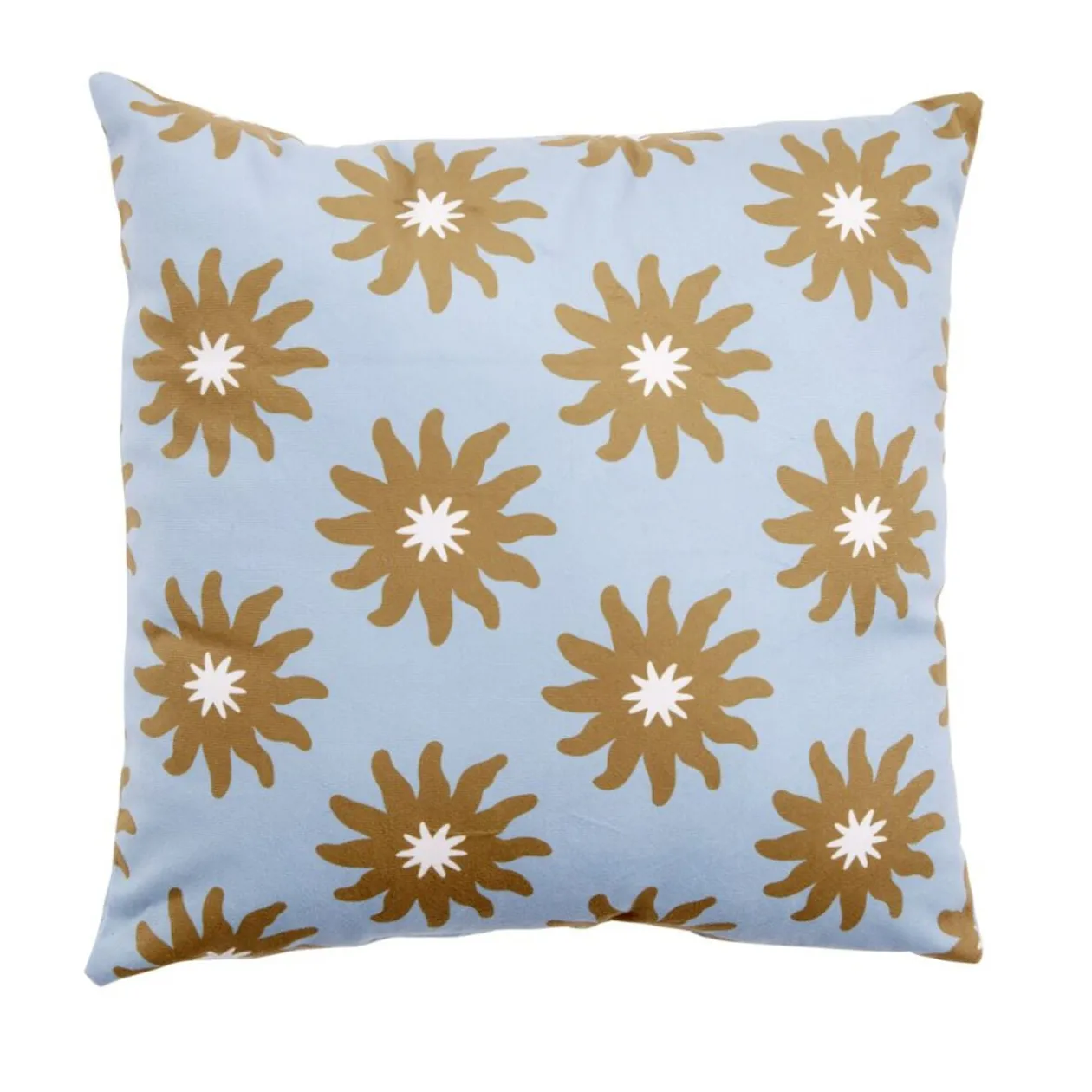 Coussin carré Indie motif soleil 40x40cm (2 modèles rose ou bleu)
