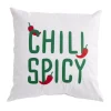 Coussin carré inscription Chili Spicy motif piment blanc vert rouge 40x40cm < Gifi Online