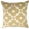 Coussin carré jacquard chenille fleur marron 40x40cm