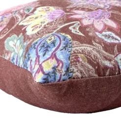 Coussin carré motif végétal Indie effet toile de jute 45x45cm (2 modèles) < Gifi New