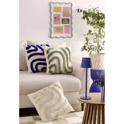 Coussin carré tufté relief coloré 45x45cm (4 modèles)