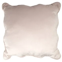 Coussin carré velours bords vague rose 40x40cm < Gifi Clearance