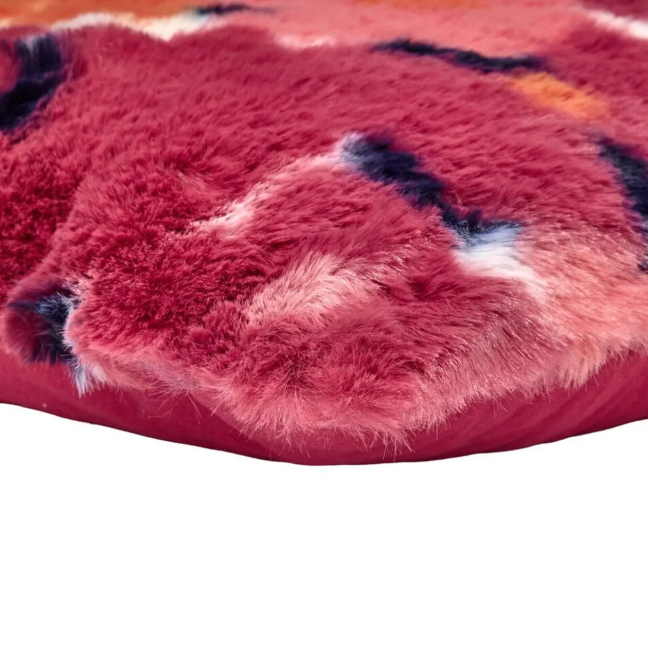 Coussin carré vintage motif fleurs rose blanc orange 40x40cm