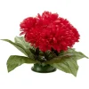 Coussin chrysanthème artificiel 15 têtes rouge