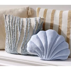 Coussin coquillage bleu 28x38cm < Gifi Best