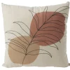 Coussin déco feuille 45x45cm beige et orange < Gifi Hot