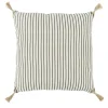 Coussin déco marinière et pompons 45x45cm
