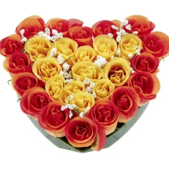 Coussin de fleurs artificiel forme coeur orange - 26 têtes < Gifi Discount