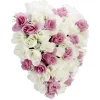 Coussin de fleurs forme coeur - Rose artificielle rose blanc < Gifi Online