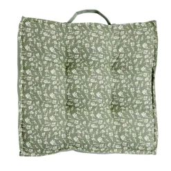 Coussin de sol carré vert sapin motif floral blanc 40x40cm < Gifi Hot
