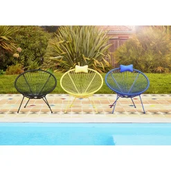 Coussin de tête pour fauteuil Urban uni jaune 15x25cm