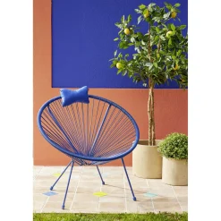 Coussin de tête pour fauteuil Urban uni bleu 15x25cm