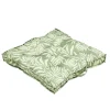 Coussin dossier format palette motif feuillage vert et beige 60x60xH8cm