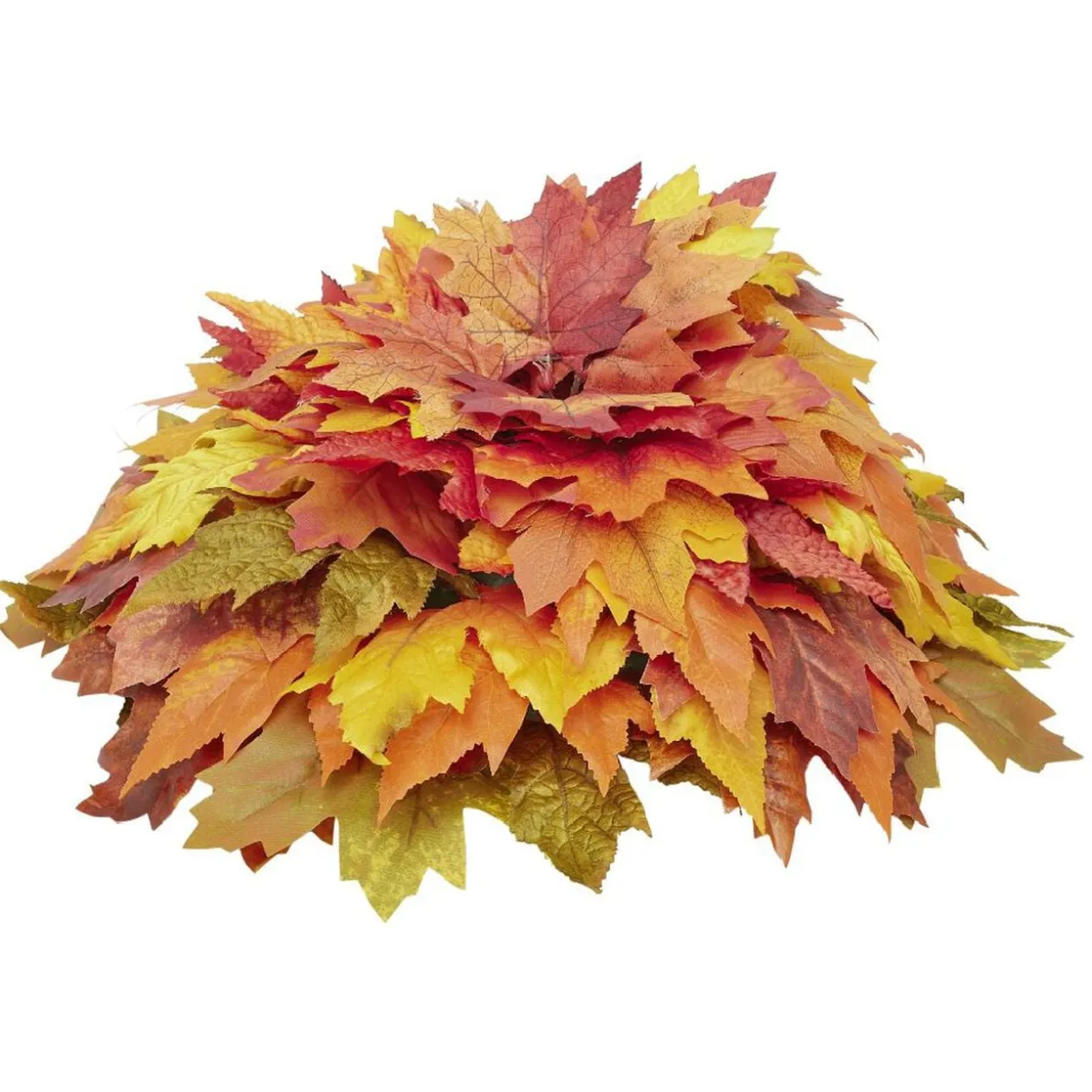 Coussin feuilles d'érable artificiel orange Ø40xH20cm