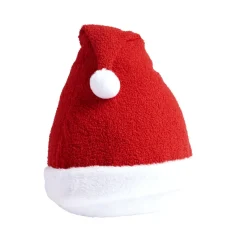 Coussin forme bonnet de Noël rouge et blanc Ø30cm