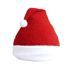 Coussin forme bonnet de Noël rouge et blanc Ø30cm