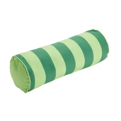 Coussin forme boudin bayadère rayures colorées Ø15x40cm (2 modèles rouge ou vert ) < Gifi