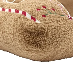 Coussin forme maison pain d'épice Noël tissu bouclette L40X30XH6 cm marron < Gifi Clearance