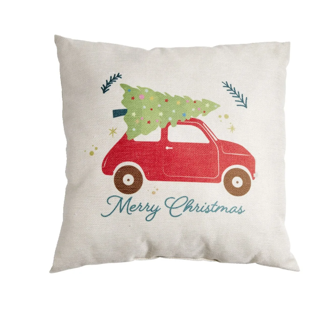 Coussin Noël effet lin Merry Christmas 40x40cm < Gifi Clearance