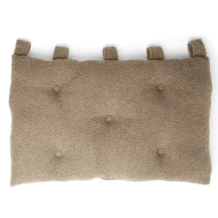 Coussin pour tête de lit en tissu bouclette vert olive 70x50cm