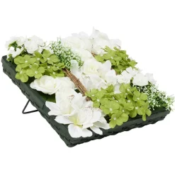 Coussin printanier fleur artificielle 36x36xH10cm