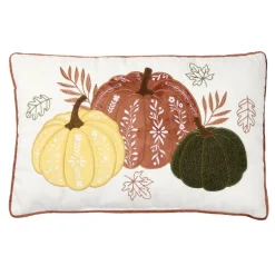 Coussin rectangulaire blanc motif 3 citrouilles 30x50cm < Gifi Outlet