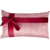 Coussin rectangulaire imprimé Noël avec noeud polyester L50X30 cm rouge et blanc