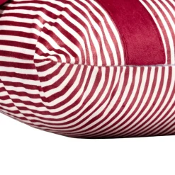 Coussin rectangulaire imprimé Noël avec noeud polyester L50X30 cm rouge et blanc