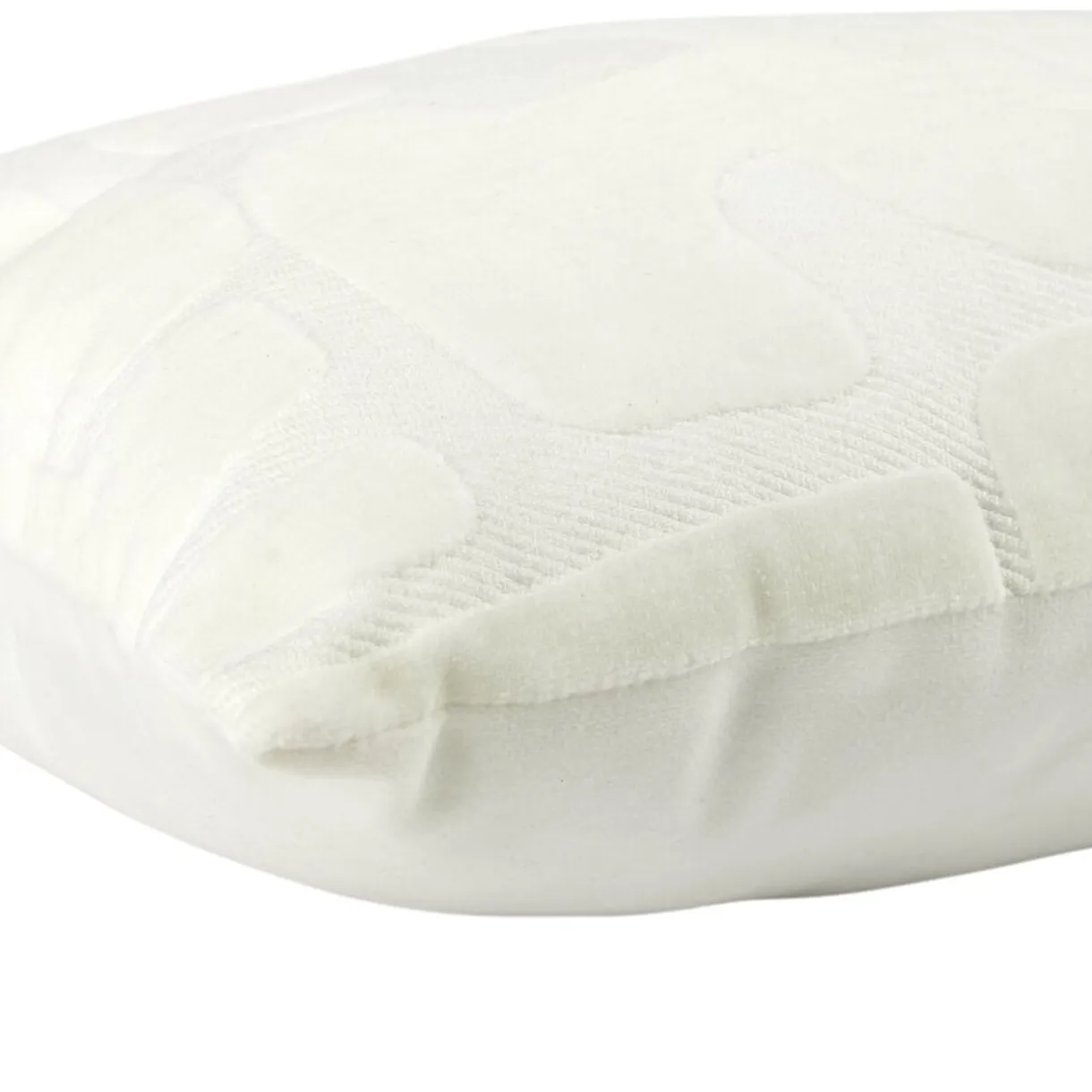 Coussin rectangulaire motif organique relief velours blanc 30x50cm < Gifi Discount