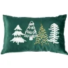 Coussin rectangulaire velours imprimé sapins de Noël polyester L50X30 cm vert < Gifi Clearance