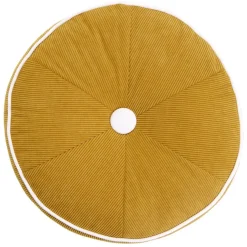 Coussin rond côtelé façon tranche de citron jaune Ø35cm