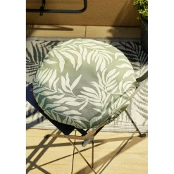 Coussin rond motif feuillage vert et beige Ø40xép12cm < Gifi Best